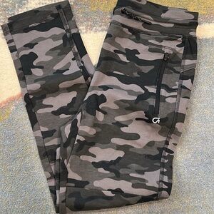 Camouflage Leggings with Zipper Pocket